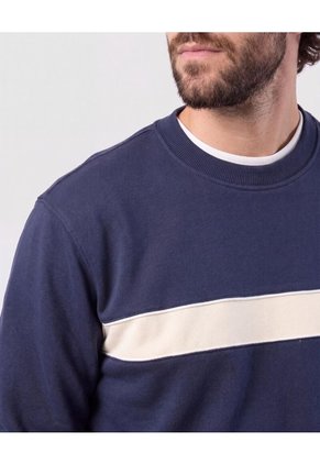 Buzo Con Franja En Contraste   Para Hombre Azul Patprimo