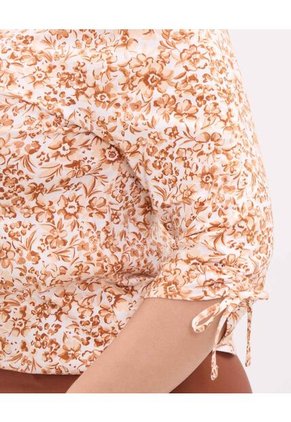 Camiseta Para Mujer Manga 3/4 Cuello Redondo Color Naranja Marca Patprimo #14091411