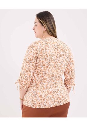 Camiseta Para Mujer Manga 3/4 Cuello Redondo Color Naranja Marca Patprimo #14091411