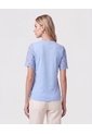 Camiseta Con Mangas De Encaje   Para Mujer Azul Patprimo de Patprimo