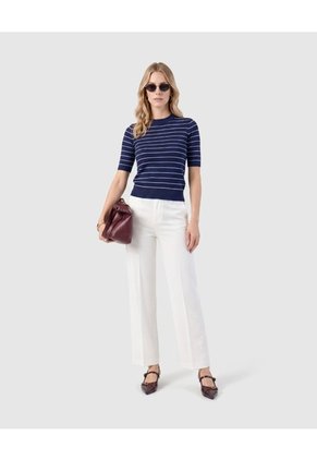 Pantalón De Bota Recta Para Mujer Blanco Patprimo