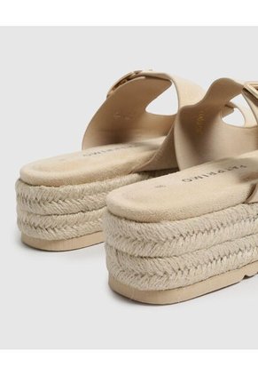 Sandalias De Plataforma Con Hebillas Para Mujer Beige Patprimo