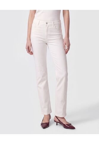 Jean Straight De Tiro Alto   Para Mujer Blanco Patprimo Patprimo