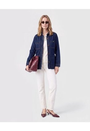 Jean Straight De Tiro Alto Para Mujer Blanco Patprimo