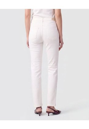 Jean Straight De Tiro Alto Para Mujer Blanco Patprimo