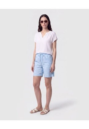 Bermuda Con Cordón Ajustable Para Mujer Azul Patprimo