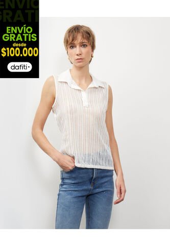 Polo Para Mujer Manga Sisa Color Blanco Marca Patprimo #30110438 Patprimo