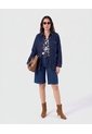Bermudas Denim Tiro Alto   Para Mujer Azul Patprimo de Patprimo