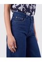 Bermudas Denim Tiro Alto   Para Mujer Azul Patprimo de Patprimo