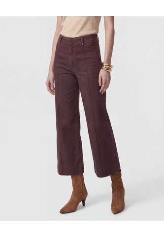 Jeans Culotte Con Costuras Frontales   Para Mujer Café Patprimo Patprimo