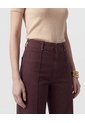 Jeans Culotte Con Costuras Frontales   Para Mujer Café Patprimo de Patprimo