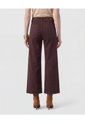 Jeans Culotte Con Costuras Frontales Para Mujer Café Patprimo