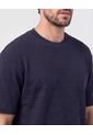 Camiseta Texturizada Cuello Redondo   Para Hombre Azul Patprimo de Patprimo