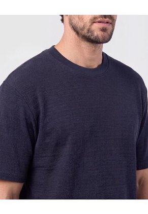 Camiseta Texturizada Cuello Redondo   Para Hombre Azul Patprimo