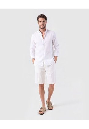 Camisa Manga Larga Texturizada   Para Hombre Blanco Patprimo