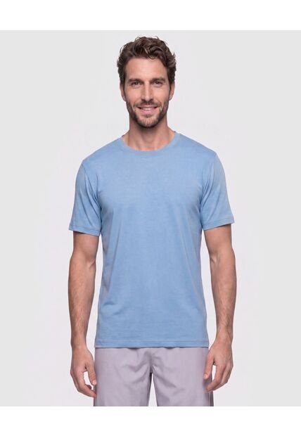 Camiseta Manga Corta Texturizada  Para Hombre Azul Patprimo