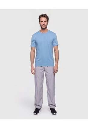 Camiseta Manga Corta Texturizada Para Hombre Azul Patprimo