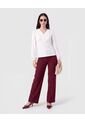 Pantalón Recto Con Línea De Quiebre   Para Mujer Vino Patprimo de Patprimo