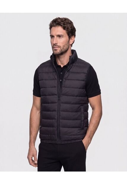 Chaleco Acolchado Cuello Alto   Para Hombre Negro Patprimo