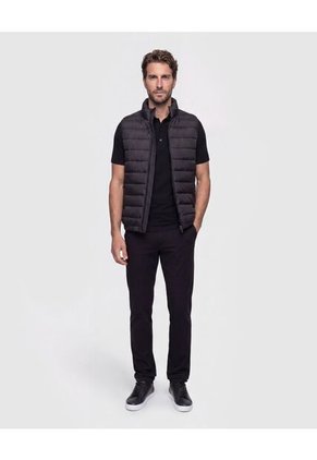 Chaleco Acolchado Cuello Alto Para Hombre Negro Patprimo