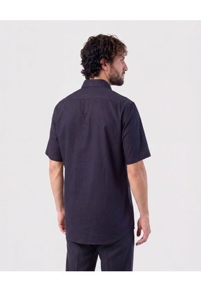 Camisa Manga Corta Unicolor Para Hombre Azul Patprimo