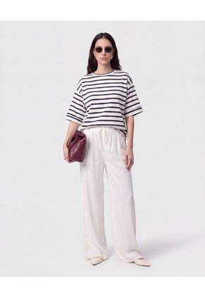 Camiseta Oversize Manga 3/4   Para Mujer Blanco Patprimo