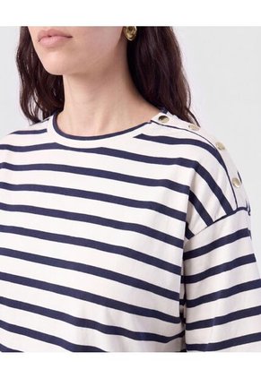 Camiseta Oversize Manga 3/4   Para Mujer Blanco Patprimo