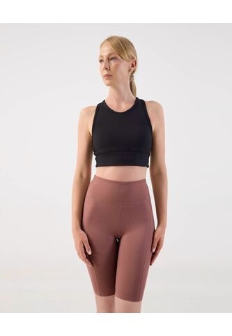 Top Deportivo Acanalado  Para Mujer Negro Patprimo Patprimo