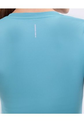 Camiseta Manga Corta Unicolor Para Mujer Azul Patprimo