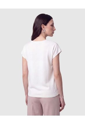 Camiseta De Punto Manga Corta   Para Mujer Blanco Patprimo