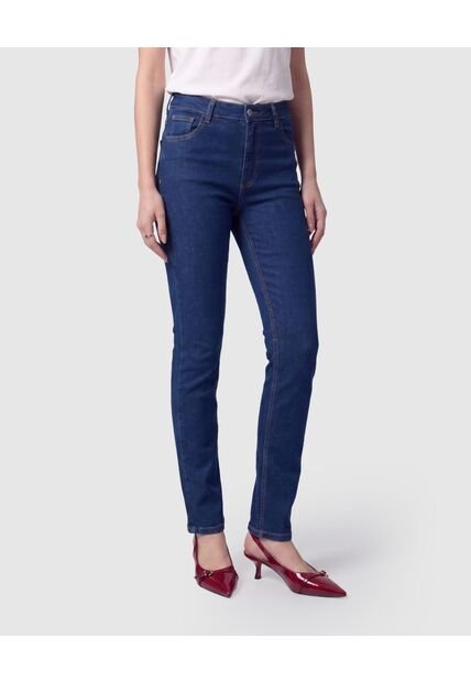 Jeans Skinny De Tiro Alto   Para Mujer Azul Patprimo