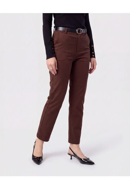 Pantalón Chino Con Pasadores   Para Mujer Café Patprimo