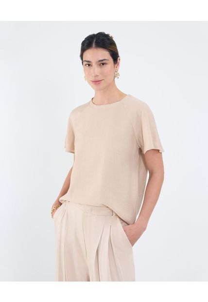Blusa Para Mujer Manga Corta Color Beige Marca Patprimo #30123508