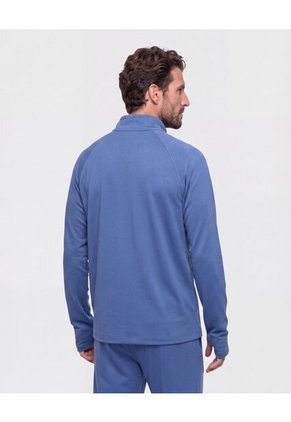 Buzo Unicolor Cuello Alto Para Hombre Azul Patprimo