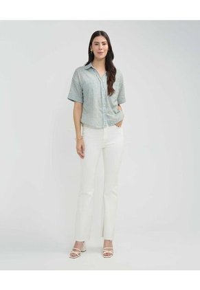 .Camisa De Mujer Manga Corta Marca Patprimo Gris #30010678