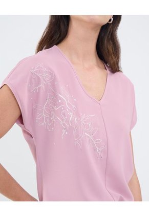 Blusa Para Mujer Manga Corta Color Rosa Marca Patprimo #30123559