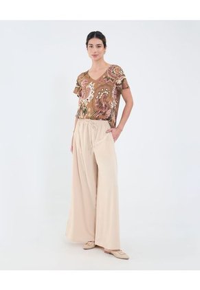 Blusa Para Mujer Manga Corta Color Café Marca Patprimo #30123546