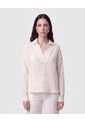 Camisa Escote En V Con Cuello   Para Mujer Crema Patprimo de Patprimo