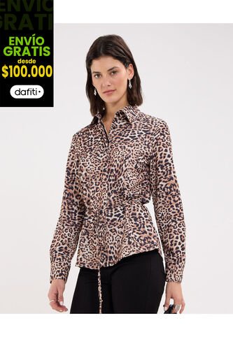 Camisa Para Mujer Manga Larga Color Café  Marca Patprimo #30010657 Patprimo