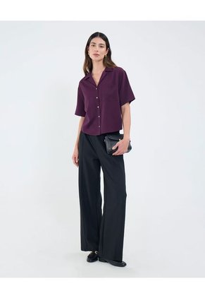 Camisa Para Mujer Manga Corta Color Morado Marca Patprimo #30010720