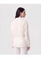 Camisa Escote En V Con Cuello   Para Mujer Crema Patprimo de Patprimo