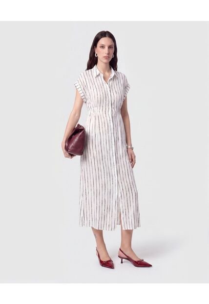 Vestido Camisero Largo   Para Mujer Blanco Patprimo