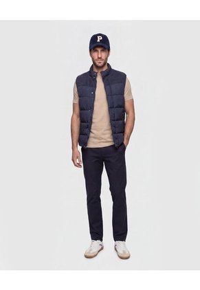 Chaleco Acolchado Combinado Para Hombre Azul Patprimo