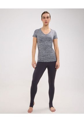 Camiseta Deportiva Jaspeada  Para Mujer Negro Patprimo