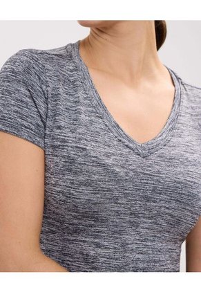 Camiseta Deportiva Jaspeada  Para Mujer Negro Patprimo