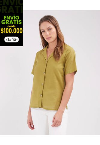 Camisa Para Mujer Manga Corta Color Verde  Marca Patprimo #30010630 Patprimo