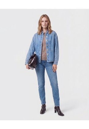 Jean Skinny De Tiro Medio Para Mujer Azul Patprimo