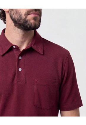 Polo Con Bolsillo De Parche   Para Hombre Vino Patprimo