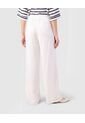 Pantalón Fluido Con Cordón Ajustable   Para Mujer Blanco Patprimo de Patprimo