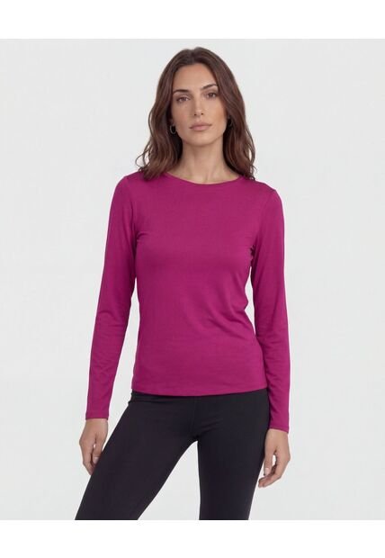 Camiseta  Manga Larga Espalda Abierta  Para Mujer Morado Patprimo